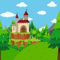 Castle tower in the forest vector