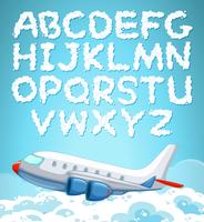 Cloud english alphabet font vector