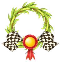 A ribbon with two racing flags vector