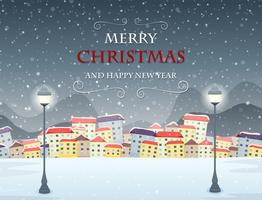 Merry Christmas themed winter scene vector