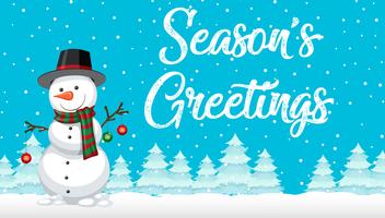 Season greetings snowman card