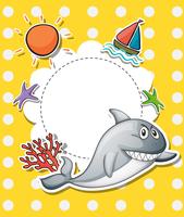 A stationery with a big gray shark vector