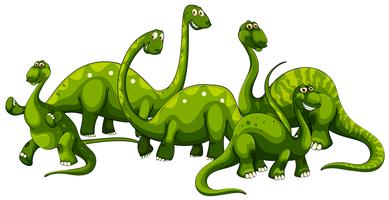 Brachiosaurus family on white background vector