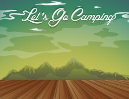 Background design with words let's go camping vector