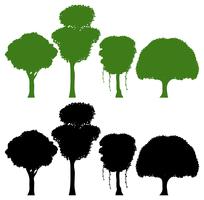 Set of silhouette tree vector