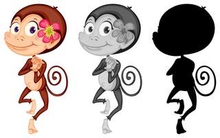 Set of monkey character vector