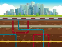 The Underground Water Pipe System  vector