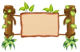 Wooden nature blank board vector