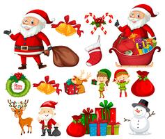 Set of christmas element vector