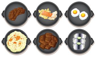 Un conjunto de alimentos saludables vector