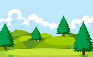 A nature hill landscape vector