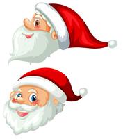 Front and side of santa head vector