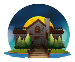 Old house on desert island vector