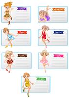 Seven days of the week template with cute fairies vector