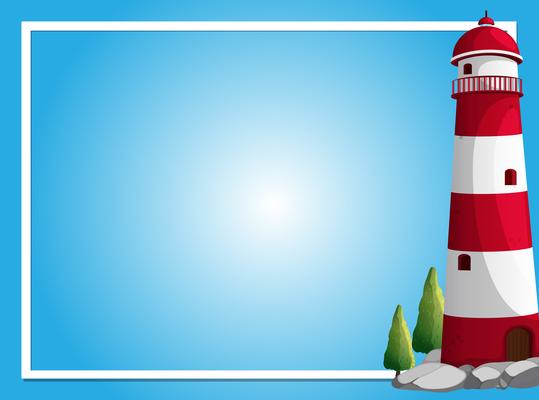 Border template with lighthouse