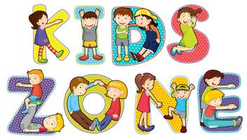 Children on kids zone symbol vector