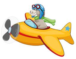 Horse riding airplane on white backgroud vector