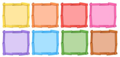 A set of different color of wooden frame vector