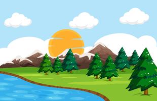 Un paisaje de naturaleza simple. vector