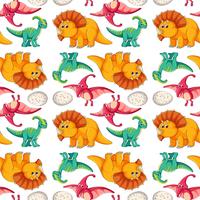 Dinosaur on seamless pattern vector