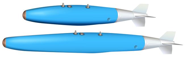 Two designs of bombs in blue vector