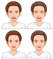 Female facial expression ageing vector