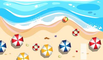 A summer beach aerial view vector