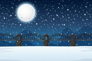 A winter night landscape vector