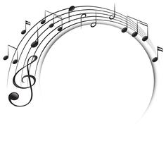 Music notes on scale vector
