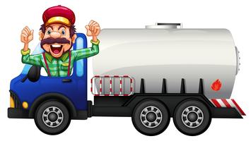 A Tank truck and driver vector