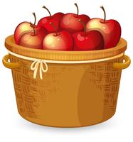 Red apple in basket vector