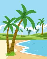 Un hermoso paisaje de playa. vector