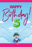 Happy Birthday for five years old vector