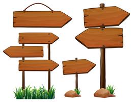 Different design of wooden signs vector