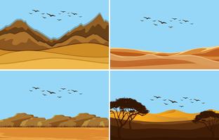 A set of desert landscape