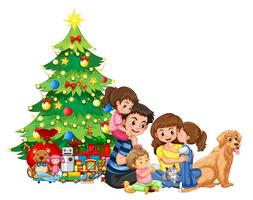 A family gathering on Christmas vector