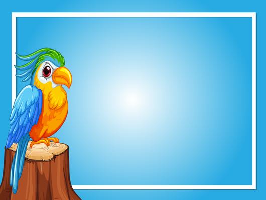 Border template with parrot bird