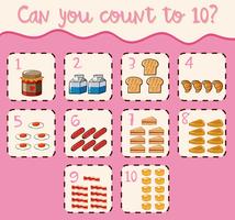 Counting to ten with different food vector