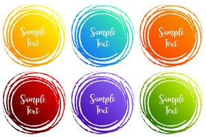 Label designs with round shapes in different colors vector