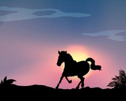 Silhouette horse vector