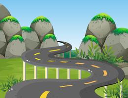 Road to the mountain vector