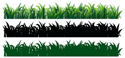 Seamless grass in three styles vector