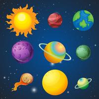 A set of solar systems vector