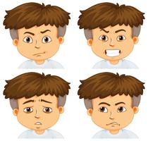 Boy with different emotions vector