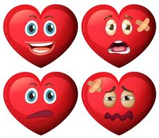 Set of heart character vector