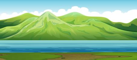 Un paisaje de montaña vector