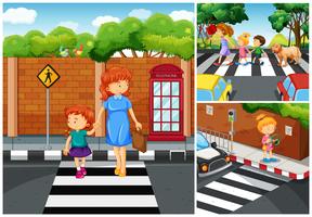 People crossing the street vector