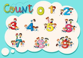 Counting numbers one to nine poster vector