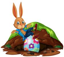 Happy Easter Rabbit and Eggs vector