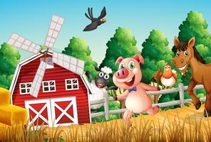 Happy farm animals vector